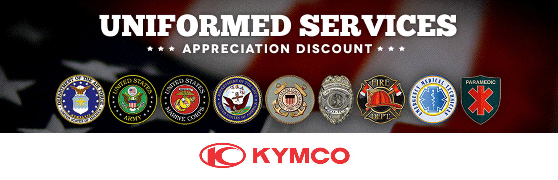 KYMCO: Uniformed Services Appreciation Discount